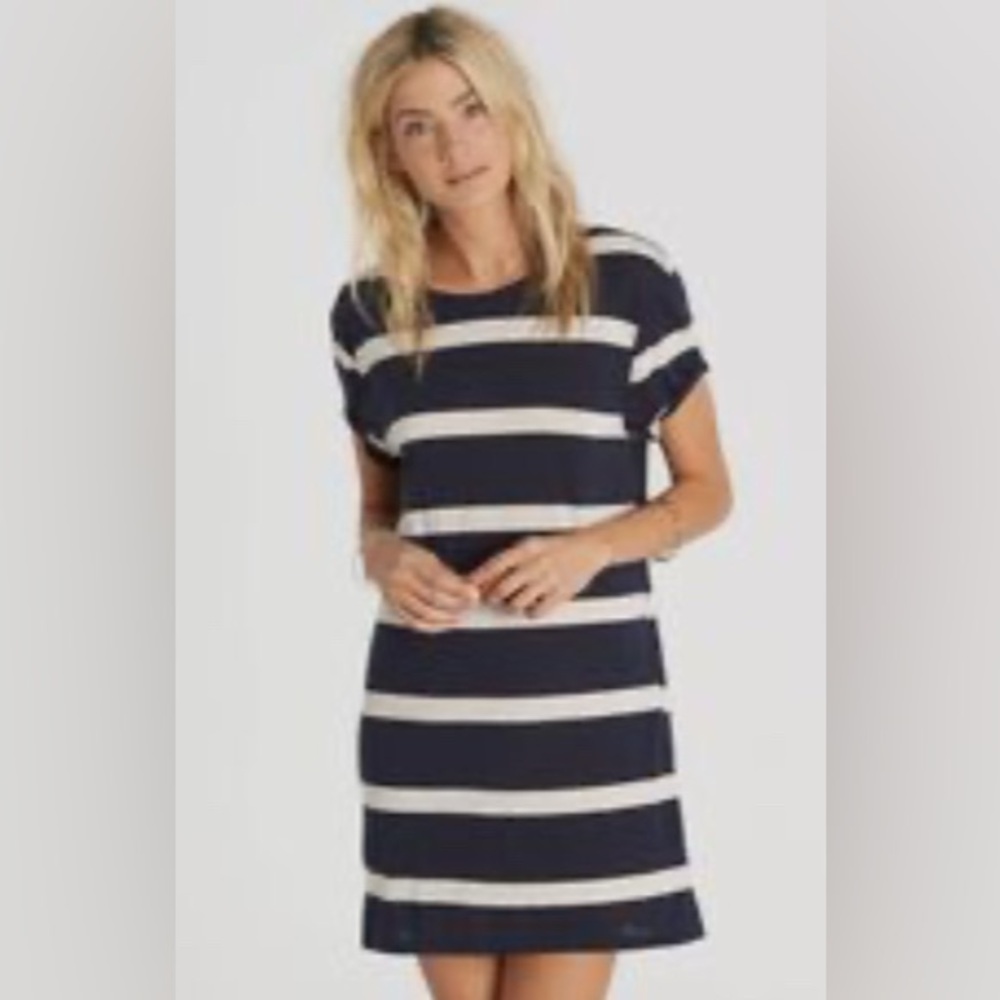 Billabong Striped Navy and White Dress in medium